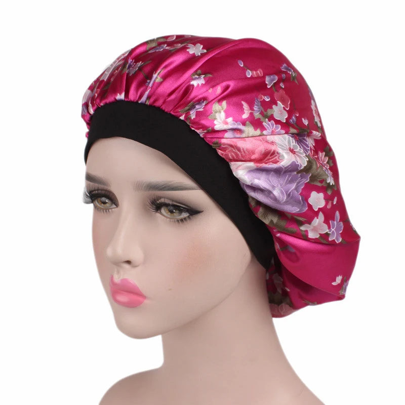 Satin sleep bonnet, Wide Elastic Band