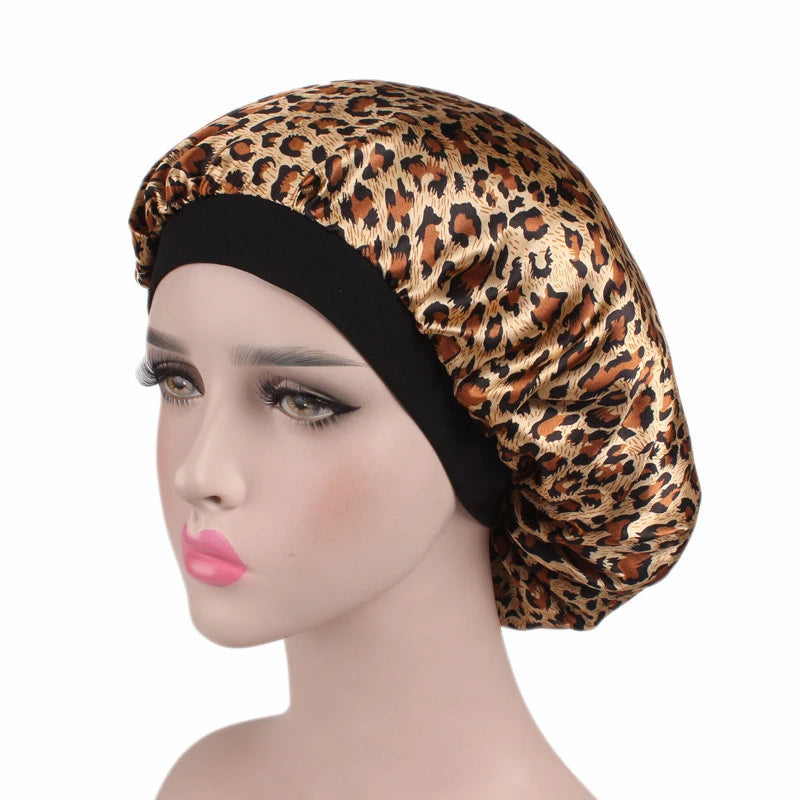 Satin sleep bonnet, Wide Elastic Band