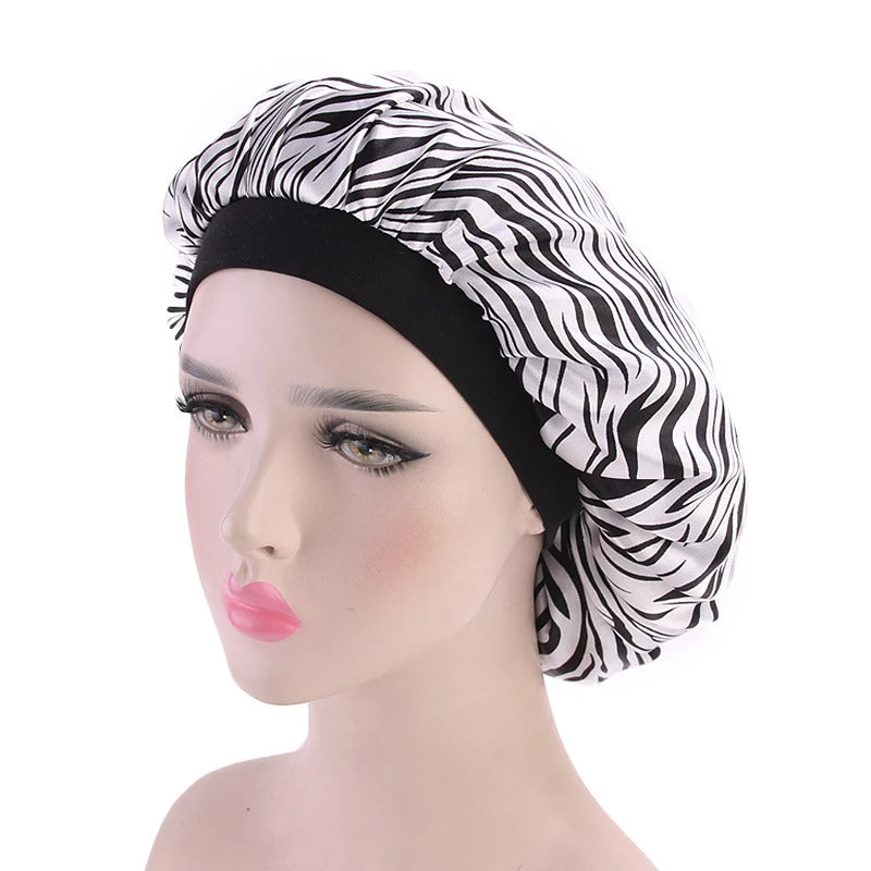 Satin sleep bonnet, Wide Elastic Band