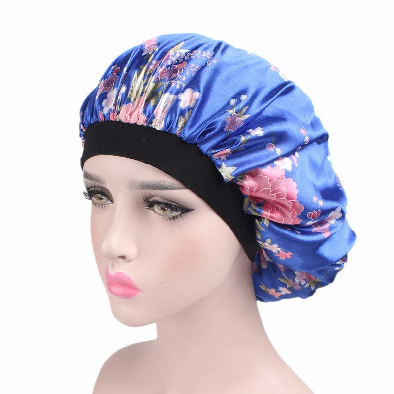 Satin sleep bonnet, Wide Elastic Band