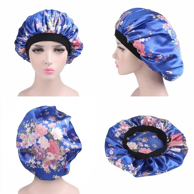 Satin sleep bonnet, Wide Elastic Band