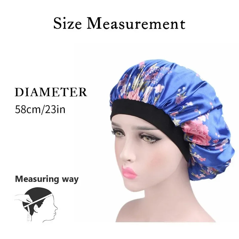 Satin sleep bonnet, Wide Elastic Band